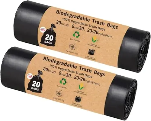 Sacs de toilette portables pour le camping, 40 sacs de remplacement de toilette, 8 gallons, 30 litres sacs de toilette de camping, sacs de toilette compostables pour toilette portable, extérieur, navi