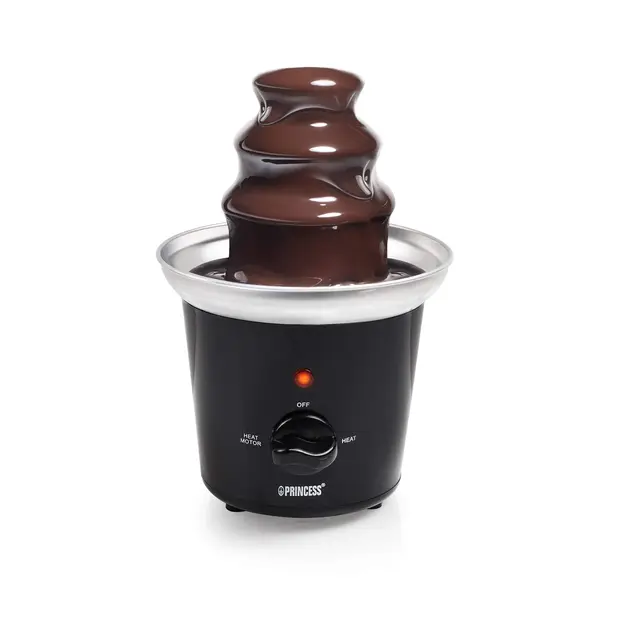 Princess Fontaine à Chocolat 292994 - 3 étages - 0,4 L - 32 W - Maintien au Chaud Silver/Noir