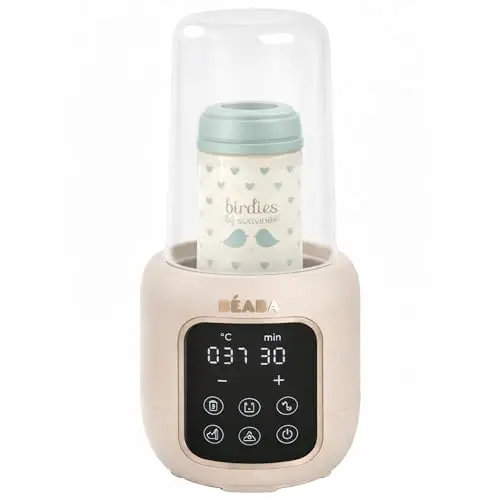 BÉABA, Chauffe-Biberon/Stérilisateur, Chauffe Lait Maternel/Infantil, Multifonctions : 5 Modes, Bain-Marie, Chauffe Petit Pots, Décongelation, Mode Rapide, Mode Stérilisation, Multi Milk, Argile