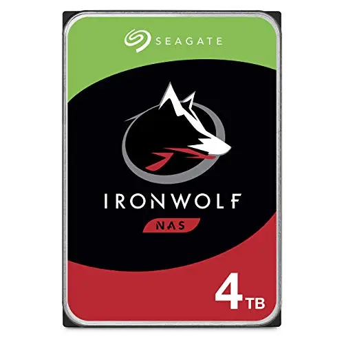 Seagate IronWolf 4 To, Disque dur interne NAS HDD, CMR 3,5" SATA 6 Gbit/s 5 900 tr/min, 64 Mo de mémoire cache, pour NAS RAID, services Rescue valables 3 ans (ST4000VN008)