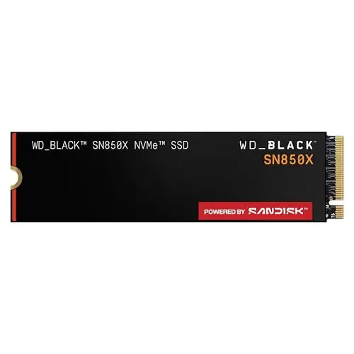 WD_BLACK SN850X NVMe SSD 2 To (Jusqu'à 7 300 Mo/s / 6 600 Mo/s en lecture/écriture, M.2 2280 Gaming SSD, PCIe Gen 4.0, Haute performance disque de jeu) POWERED BY SANDISK