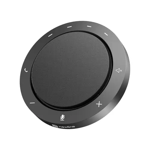 Haut-Parleur conférence, 2 micros à réduction de Bruit AI, Capture vocale à 360°, Son Clair, 10–14 h d’autonomie d’Appel, Bluetooth & USB-C/A, Conference Speaker pour 1 à 6 Personnes
