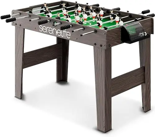 SereneLife Table de Babyfoot 120 cm – Babyfoot Pliable avec 2 Ballons, Table de Football pour Enfants et Adultes