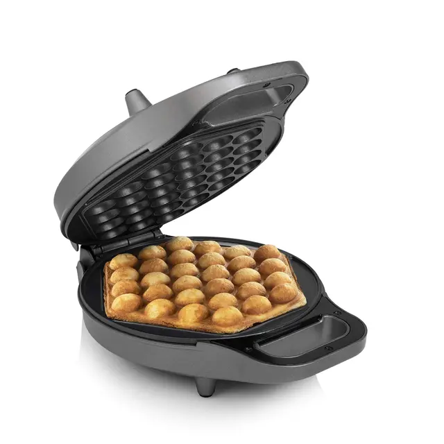 Princess Appareil à bubble waffles – Gaufrier hexagonal à structure en bulles, plaques antiadhésives, idéal pour snacks sucrés et salés