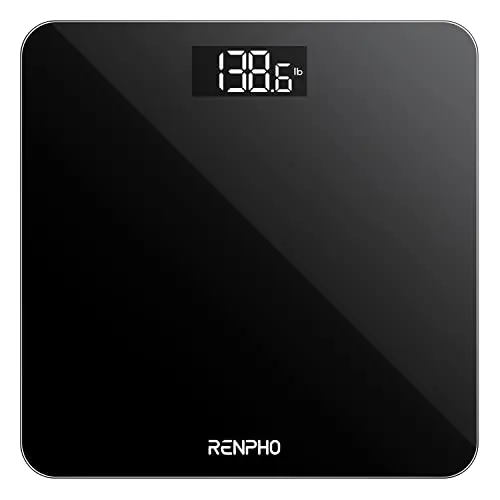 RENPHO Balance Pese Personne Électronique, Pese Personnes de Haute Précision avec Affichage par LED, Design Fin, poids Max. 180 kg, Précision de 50 g, Noir