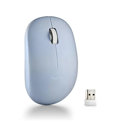 NGS Fog Pro Blue - Souris Optique sans Fil 1000 dpi, Nano USB, Boutons Silencieux, Plug & Play, Ambidextre, Compatible avec PC, Mac et Ordinateur Portable, Blue