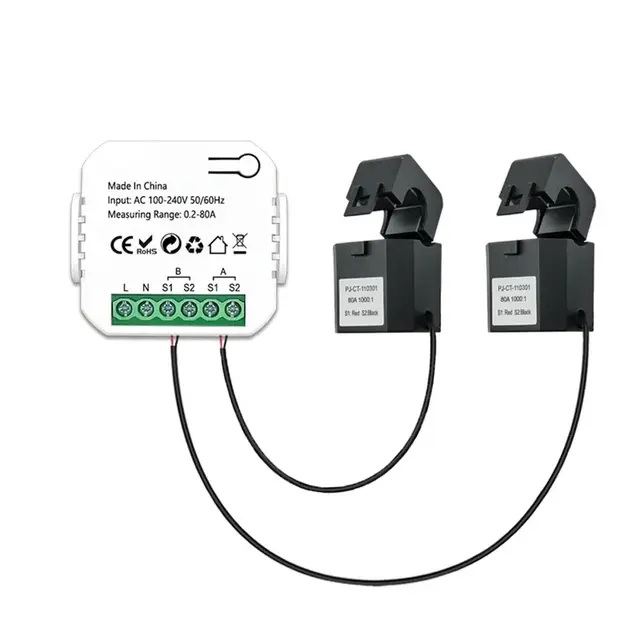 Wifi Compteur d'énergie intelligent Système photovoltaïque solaire Consommation de production d'énergie Compteur de surveillance bidirectionnelle Contrôle d'application de téléphone portable Moniteur