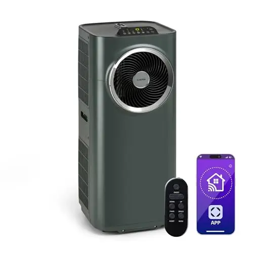 Klarstein Kraftwerk Smart Climatiseur Mobile - 12,000 BTU, 35-59 m², WiFi & App Control, Silencieux 50 dB, Déshumidificateur, Ventilation 3 Niveaux, Minuterie 24h, R290, Tuyau Inclus, Anthracite