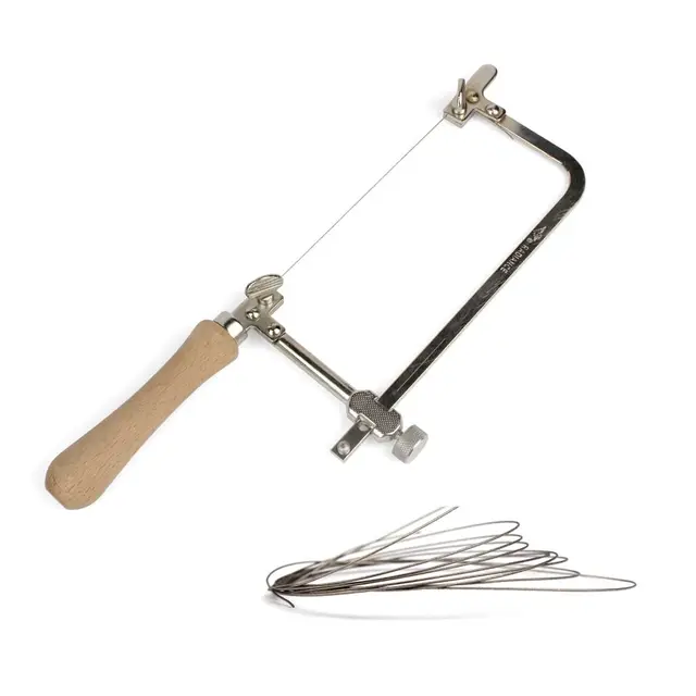 1pc scie à chantourner cadre en acier avec scie à fil diamantée de 0.3mm pour bois pierre jade coupe de métal outil à main multifonction
