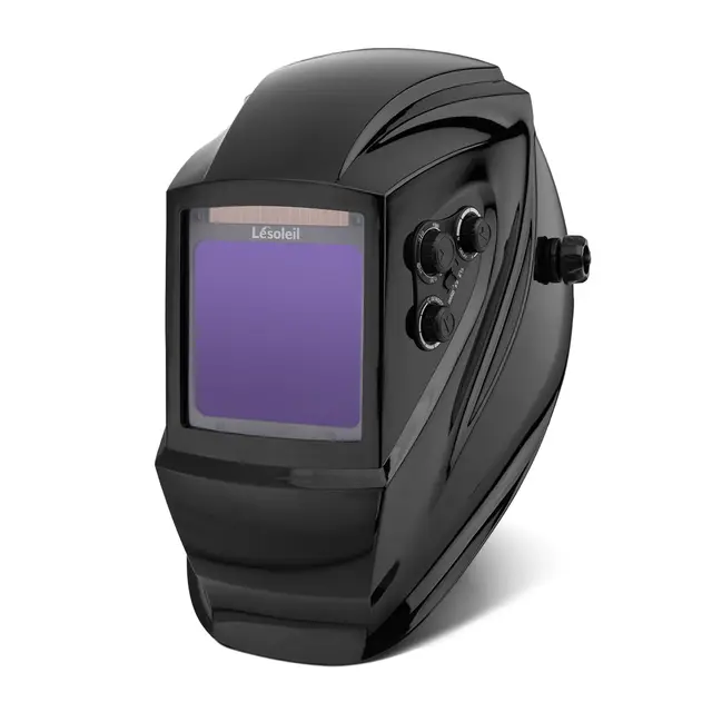 LESOLEIL Masque de Soudage Automatique, Grand Casque de Soudage avec Filtre de Couleur Véritable, 4 Capteurs Arc et Nuance Variable DIN 5-9/DIN 9-13 pour Soudage TIG MIG (Noir)