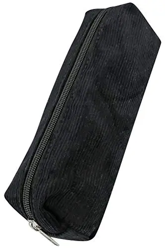 Online Trousse Scolaire Noire, fourre-Tout pour l'école et lycée, étui à Crayons pour Filles et garçons, Grande capacité, Design Cord Black