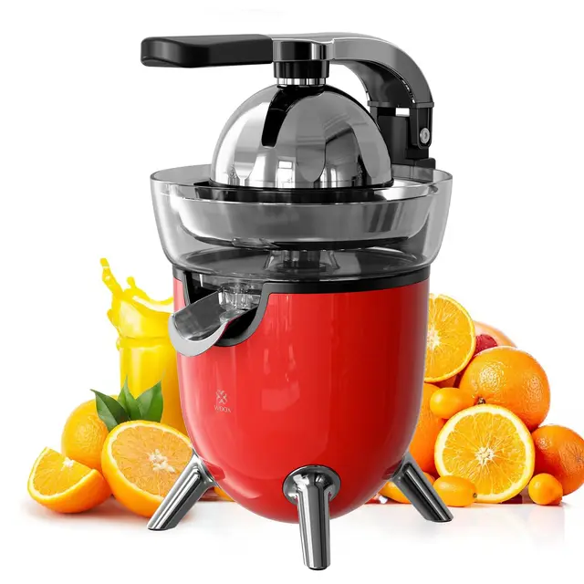 Woox 100W Presse Agrumes Électrique avec Bras de Levier Professionnel, Presse-Orange Silencieux avec 2 Cônes pour Citrons & Pamplemousse, Bec Anti-Goutte, Sans BPA, Facile à Nettoyer