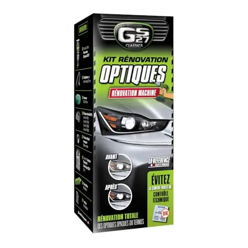 GS27 - Kit de Rénovation Optiques - Set Rénove Phare Complet à Utiliser avec Une Perceuse, multicolore