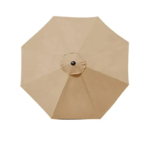 Flueyer Parasol déporté de terrasse de 2,7 m, 6 nervures, auvent de rechange en tissu imperméable pour jardin, pelouse, terrasse, jardin et piscine (auvent uniquement)