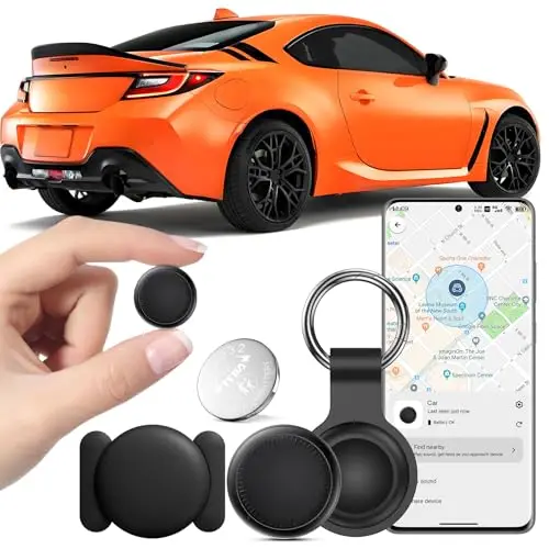 Traceur GPS Voiture, Air Tracker Android Compatible avec Google Find Hub Localisateurs D’Objets Bluetooth Véhicule sans Abonnement, Magnétique Traceur caché pour Voiture pour Auto et Moto (Noir)
