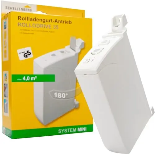 Schellenberg 22735 Rollodrive 35 Enrouleur de Sangle électrique pour volet Roulant, Forde de Traction 12 Kg, jusqu'à 4 m², pour Sangle de 14 mm