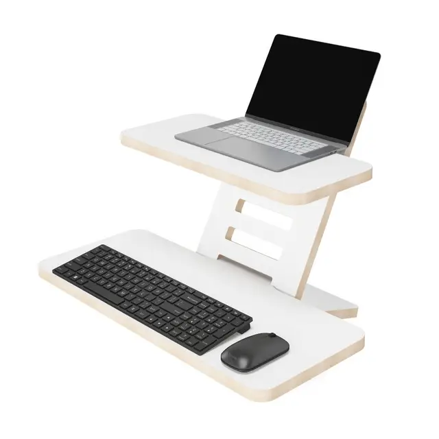 Support pour Bureau Debout Réglable en Hauteur - En Bois, pour Ordinateur Portable et Table - Pupitre