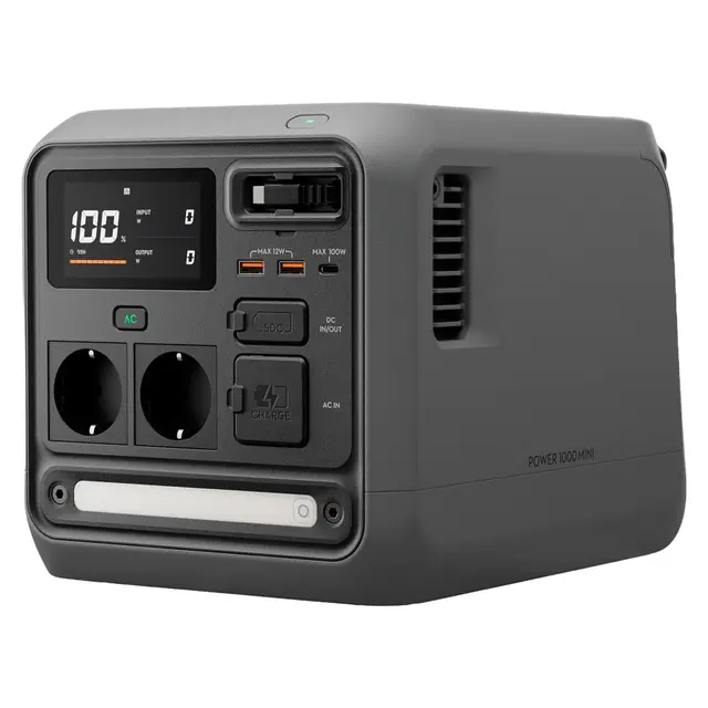 Station électrique Portable DJI Power 1000 Mini, Batterie LFP de 1 008 Wh, Format Compact, Sortie maximale de 1 000 W, Recharge de 0 à 80% en 58 Min, générateur électrique pour Maisons et Camping