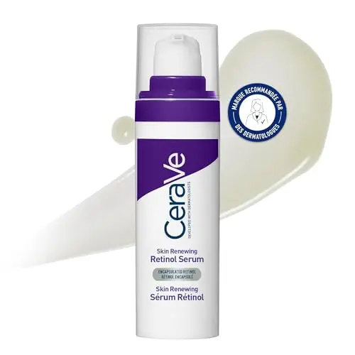 CeraVe - Sérum Rétinol Visage Skin Renewing - Sérum Anti-Rides - Peau Plus Lisse Après 8 Semaines* - Rétinol + Acide Hyaluronique + 3 Céramides - Tous Types de Peaux, Peaux Sensibles - 30 ml
