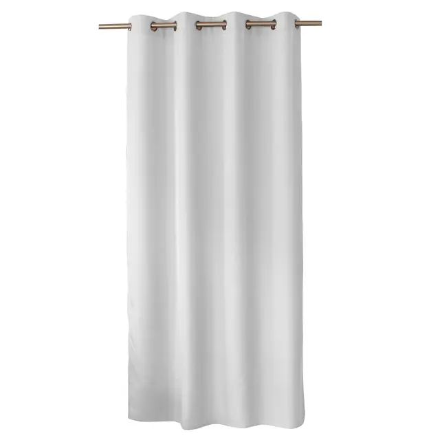 ED ENJOY HOME Rideau Décoratif à Œillets argentés, 140x240 cm, Blanc, 100% Polyester, Satiné, Collection Basic
