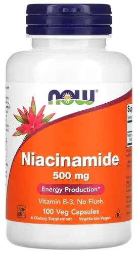 Now Foods - Niacinamide 500mg | Niacinamide hautement dosé pour la santé de la peau et des cellules - 100 capsules