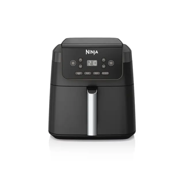 Ninja Friteuse à air chaud 6,2L sans huile, grand tiroir carré, rôtissoire, friteuse, friteuse à air chaud, séchage, chauffage, numérique, antiadhésif, panier lavable au lave-vaisselle, noir, AF170EU
