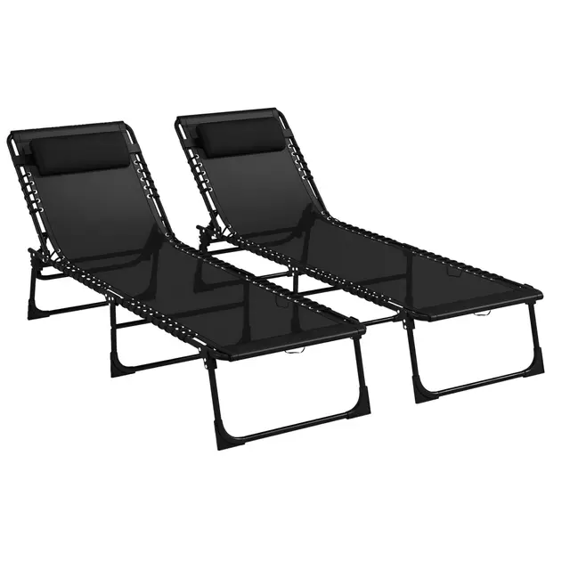 Outsunny Chaises Longues Pliables
