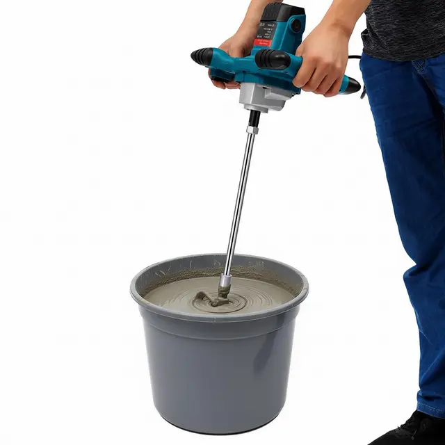 Mélangeur de mortier coloré & bétonnière électrique 2100 W - Agitateur manuel avec 6 vitesses, 800 tr/min - Mélangeur mortier et béton pour ciment, mortier, béton