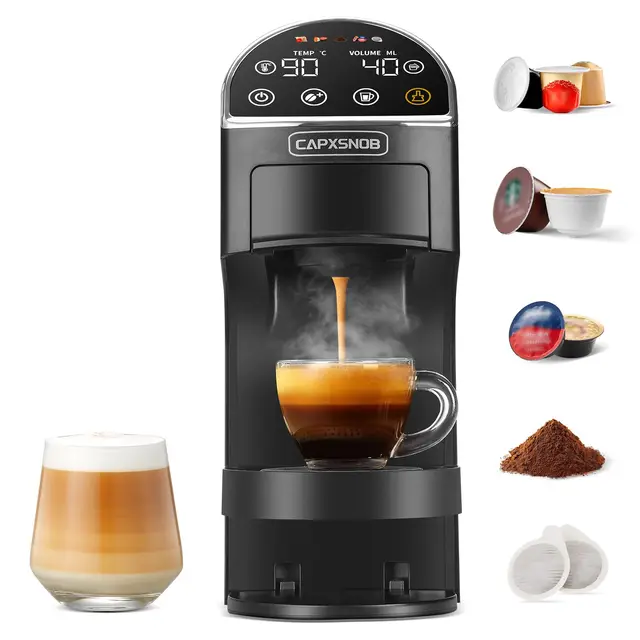 Magician2 Machine à Café Capsules & Dosettes 5 en 1 pour Nespresso, Dolce Gusto, Lavazza A Modo Mio, ESE 44mm & Café Moulu, Écran Tactile, Paramètres Smart, 20Bar, 1.2L, Cafetière pour Maison & Bureau