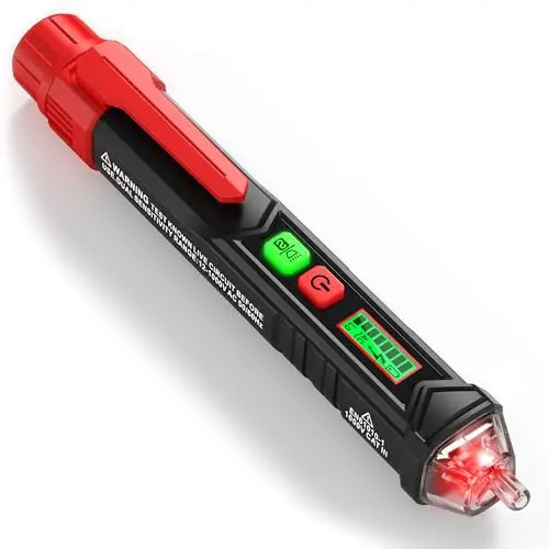 KAIWEETS Stylo Testeur de Tension NCV sans Contact, 12–1000V / 48–1000V AC, Détection Phase et Neutre, Écran LCD, Lampe de Poche, Alarme Sonore et Lumineuse, CAT III 1000V / CAT IV 600V