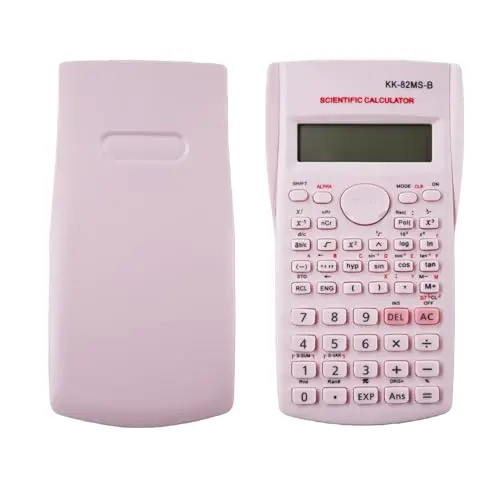 KK-82MS-D Calculatrice Scientifique Portable avec 240 Fonctions Affichage à Deux Lignes pour Fournitures de Rentrée Scolaire,Étudiants,Enseignants,Affaires,Bureau,Maison(Rose)