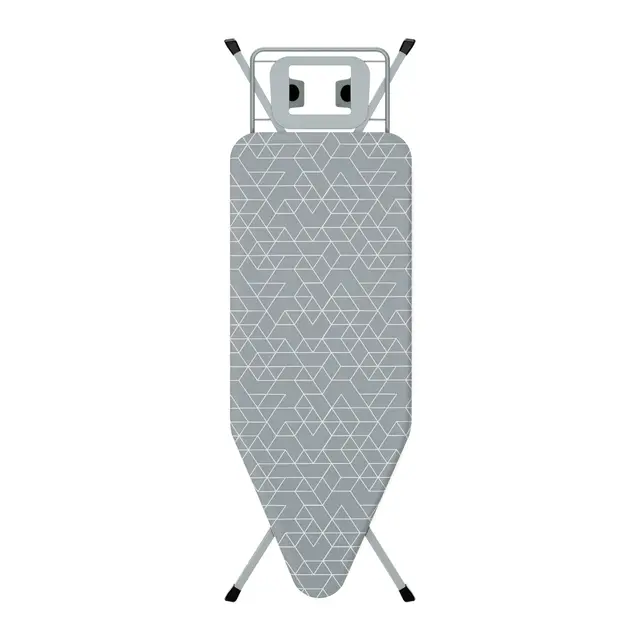STANEW Table a Repasser 120 x 45 cm,Planche a Repasser Pliable,pour Centrale Vapeur,Système Anti-Fermeture,Hauteur Réglable,avec Housse en 100% Coton,Support de Fer Intégré, Pieds Antidérapants(Gris)