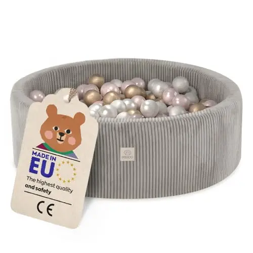 MISIOO Piscine Bebe 90x30cm avec 200 Boules - Piscine a Balle pour Bébé et Enfant - Piscine Enfant de Haute Qualité pour Jeu et Développement - Lavable
