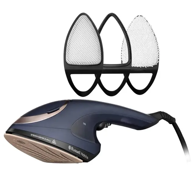 Russell Hobbs Défroisseur multi [2en1: défroisseur & fer à repasser vapeur] Steam Genie(1700W, 20g/min vapeur,Antibactérien, Ideal pour voyage, 3 accessoires: vêtements, rideaux, tissus) 28370-56