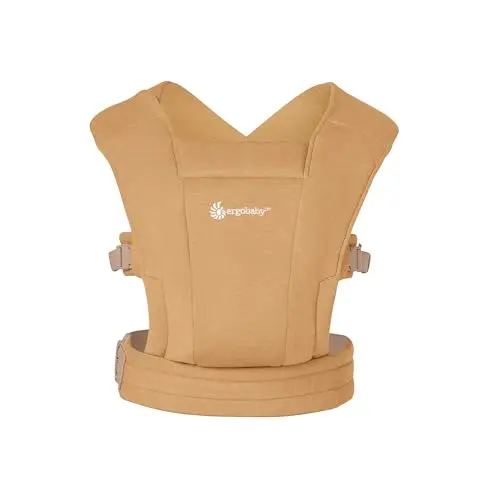 Ergobaby Babytrage für Neugeborene ab Geburt Extra Weich, Embrace Bauchtrage Baby Tragetasche Ergonomisch, Camel