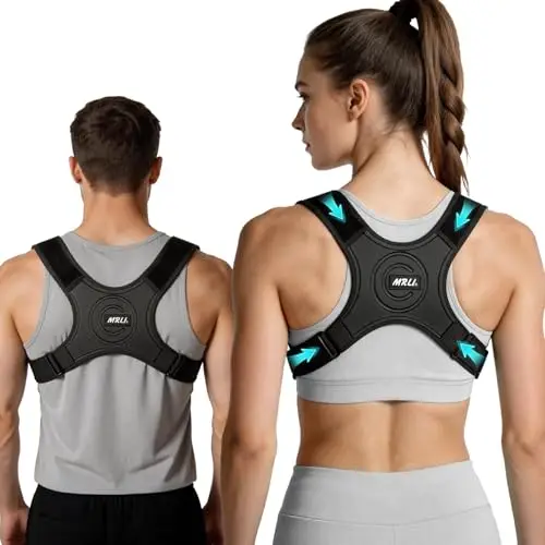 MRLI Correcteur Posture Dos Femme Homme: Redresseur De Dos Respirant Invisible Unisexe Correcteur de posture pour Maintien Dos Droit Soutien – Réglable Back Brace pour Bureau Maison Sport - L