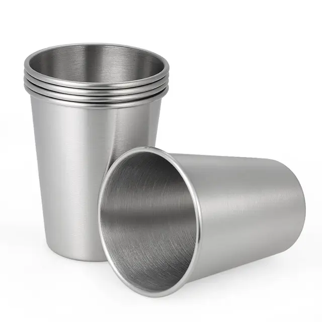 500ML en acier inoxydable Single Wall Pint Cups - tasses en métal pour boire, coupes SS imperméables parfaites pour le camping, les pique-niques, l'utilisation intérieure et extérieure