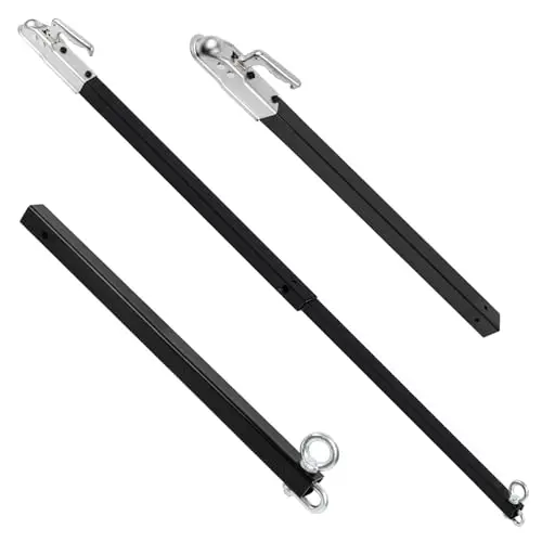 Barre de remorquage pour voiture, barre de remorquage 2 pièces avec tête sphérique Φ50 mm, longueur de remorquage 2,35 m, force de traction maximale : 3500 kg, avec