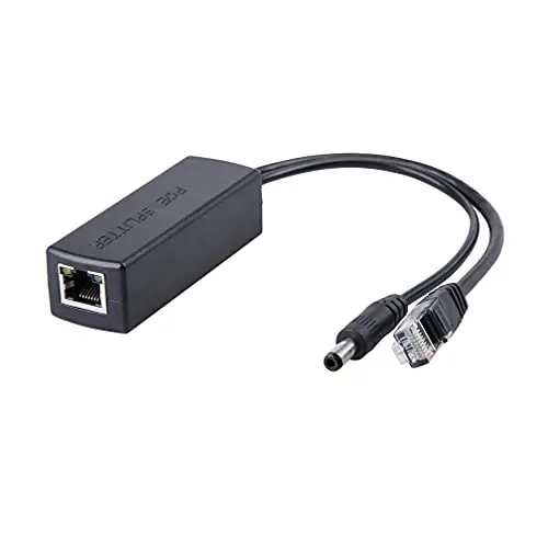 10Gtek Gigabit POE Splitter Adaptateur 48 V to 12 V, 5.5 x 2.1 mm DC, IEEE 802.3af/at Compliant 10/100/1000 Mbps up to 100 Mètres pour Caméra de Surveillance, Wireless Access Point, VoIP Phone