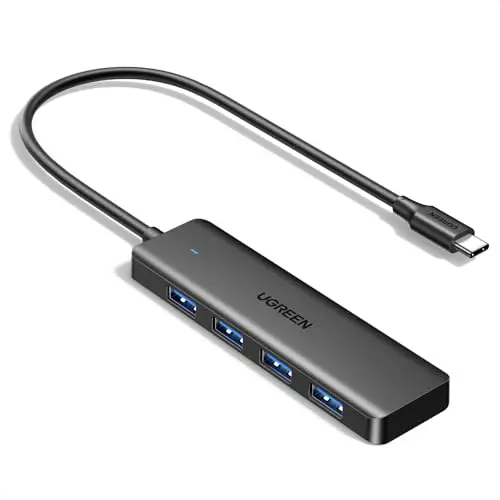 UGREEN Hub USB C vers 4 USB 3.0 Transfert Haute Vitesse 5Gbps Hub Multiport USB Compatible avec MacBook iMac Surface XPS PC Ordinateur Portable Disque Dur Clavier Souris (15cm)