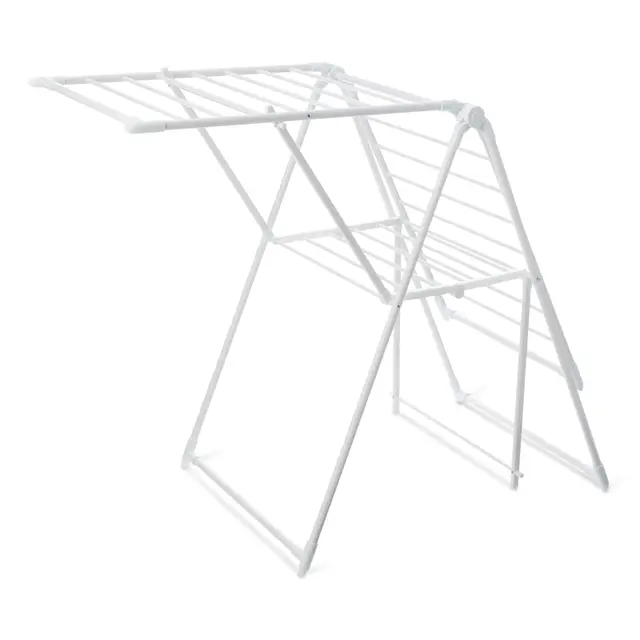 Amazon Basics Séchoir à Linge, Pliable, en métal, à Deux Ailes, 154,9 x 59,9 x 99,8 cm, Blanc