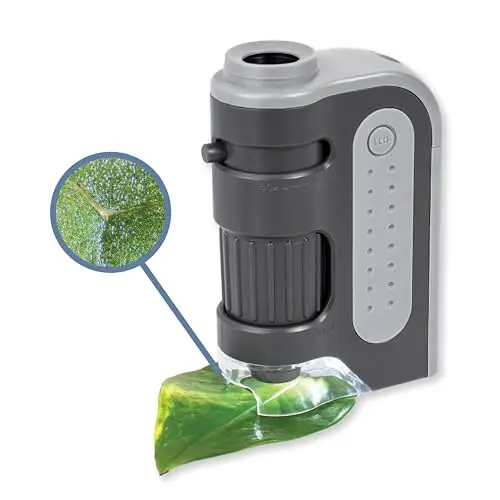 Carson MicroBrite Plus microscope de poche 60-120x éclairé par LED Jouet STEM | Microscope miniature pour laboratoire scientifique (MM-300)