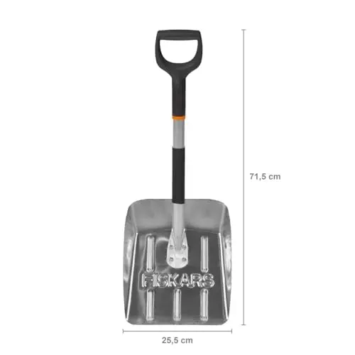 Fiskars Pelle à neige auto, Longueur: 71 cm, Aluminium, Noir/Argenté, 1000740
