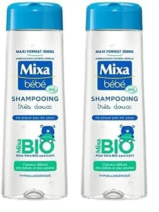 Mixa Bébé Shampooing Très doux Bio 300ml (Lot de 2)