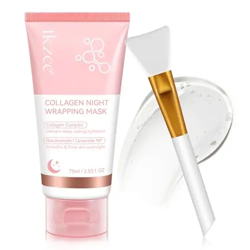 Masque de Nuit Au Collagène, Bio Collgen Peel Off Masque Facial Masque de Soin Coréen pour Hydrater, Lisser et Raffermir la Peau Pendant la Nuit.