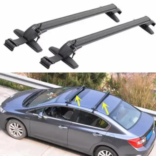 2 pièces de barres de toit pour voitures, porte-bagages universel pour toit de voiture, pour voitures 4 ou 5 portes, barres transversales réglables avec verrous