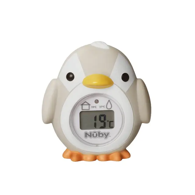 Nuby Thermomètre de Bain Bébé en Forme de Pingouin | Écran Facile à Lire | Température Précise de l’Eau | Convient Dès la Naissance