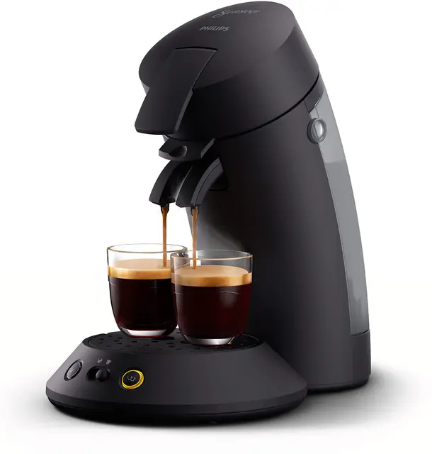PHILIPS Domestic Appliances Machine à café dosettes SENSEO. Sélection de l'intensité du café. Technologie Café Boost. Produit vert. Piano noir. (CSA210/22)