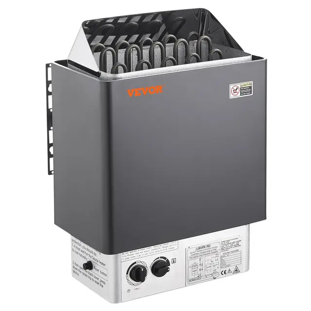 VEVOR Poêle de Sauna Électrique Portable, 8 kW, 400 V 3 N, avec Minuterie 3 h, Contrôleur Intégré, 110℃ Max, pour Sauna 8-12 m³, Utilisation Commerciale de Douche de Spa Hôtel, Pierres Non Incluses