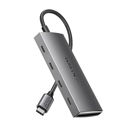 UGREEN 10Gbps Hub USB C vers 4 USB C 3.2 Gen2 Adaptateur Multiport Coque en Aluminium Compatible avec MacBook iPad Air Pro Mac Mini M4 iMac Surface iPhone 17 Pro Max Air Galaxy S25 S24 Ultra